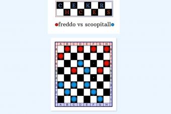 Screenshot of Braingle online checkers game