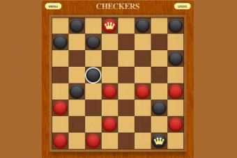Screenshot of checkers app game by Optime