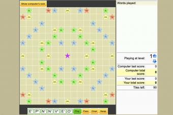 Screenshot of Scrabble game from Word Scramble