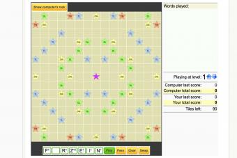 Screenshot of Scrabble from Funky Potato