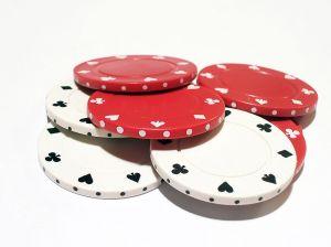 red and white poker chips
