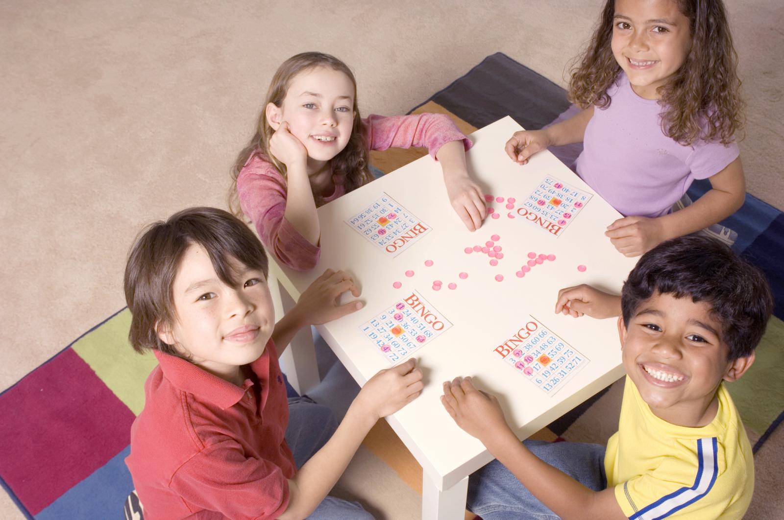 Kids playing bingo