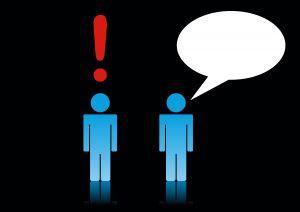 Two people communicating