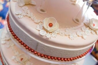 Primer plano de pastel de boda