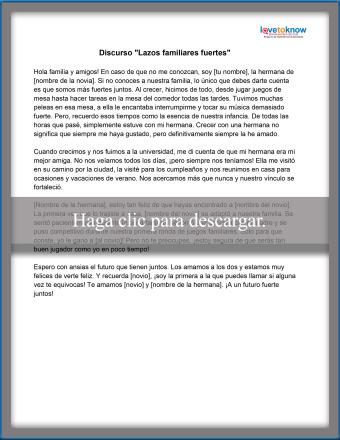 Discurso - Lazos familiares fuertes