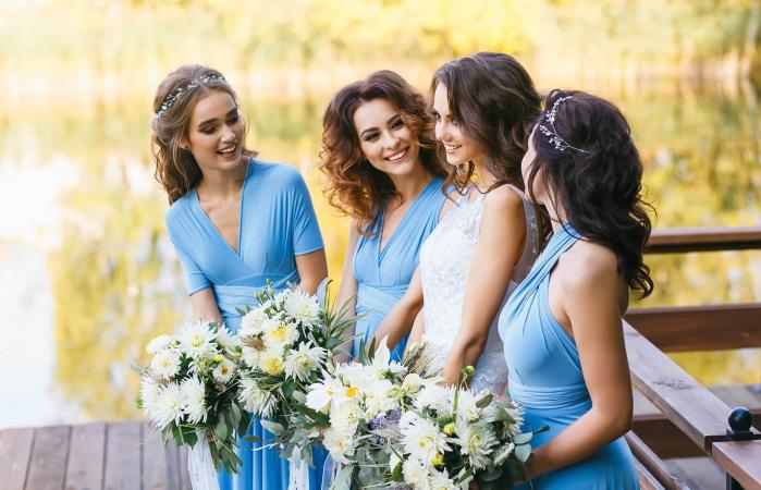 Novia con damas de honor