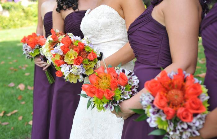 Novia con damas de honor