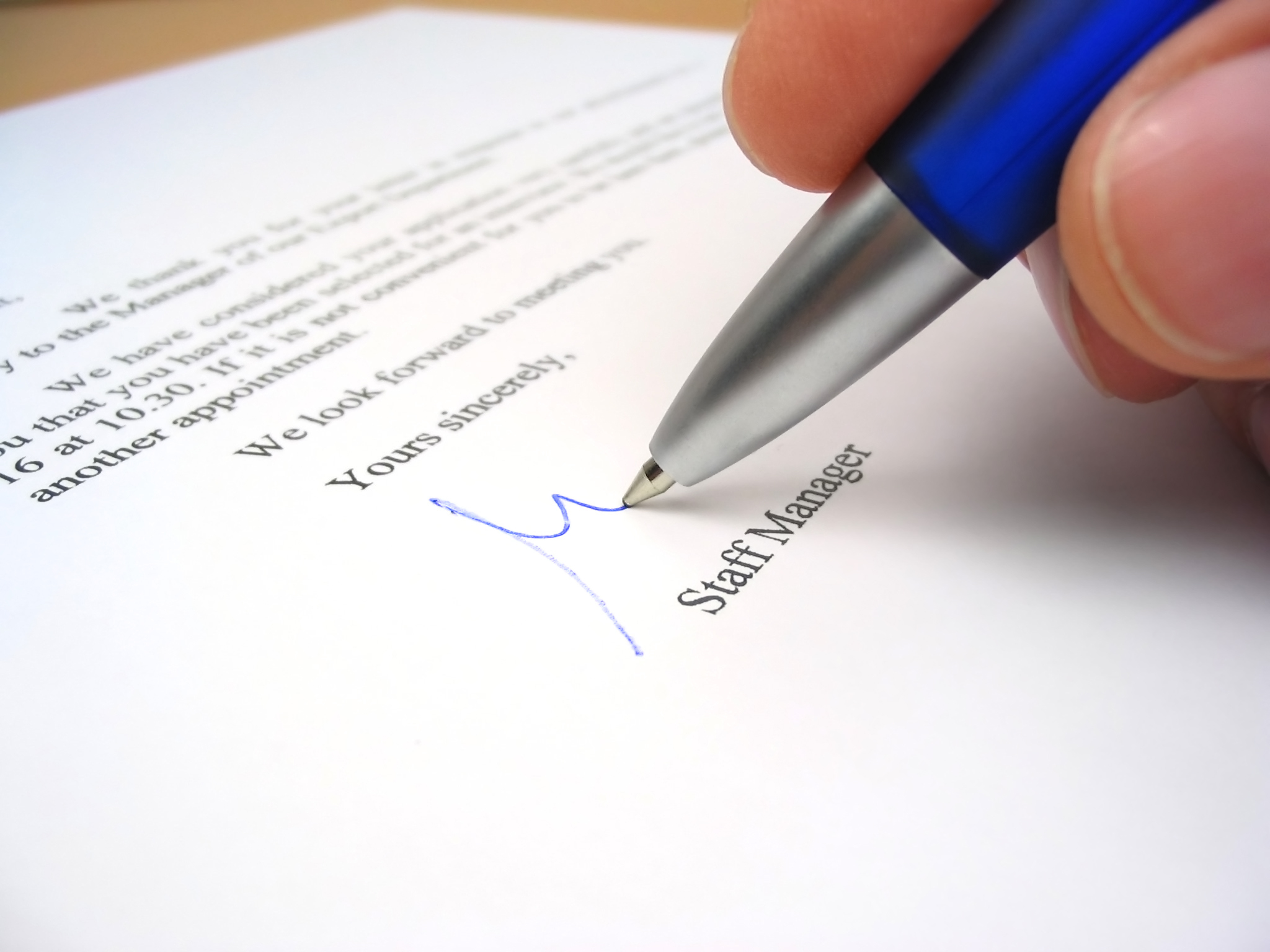 formal letter signature