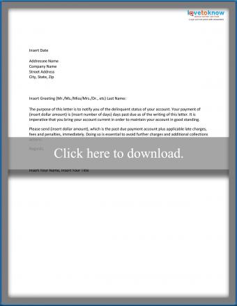 Sample Collections Letter Template