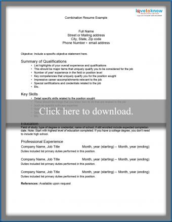 combination resume example template