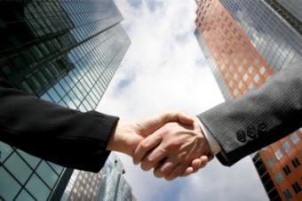 Shaking hands in business