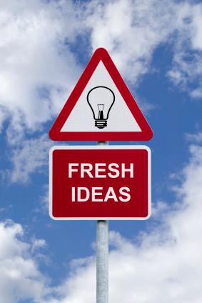 sign saying fresh ideas
