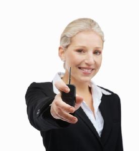 Woman with Security Device