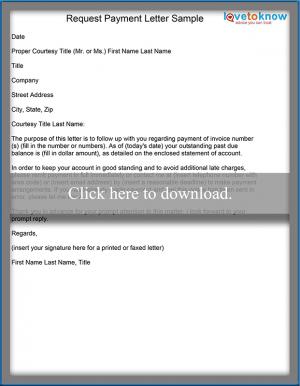 payment letter request sample collection letters printable late