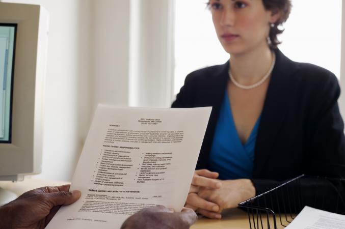 woman in interview