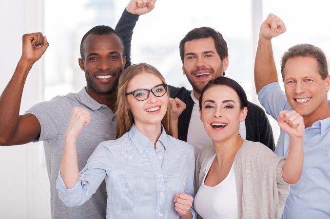 Image of motivated coworkers at a business