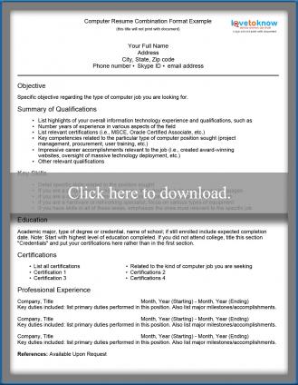 computer resumes