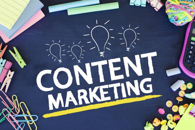 Content marketing strategy and ideas concept background
