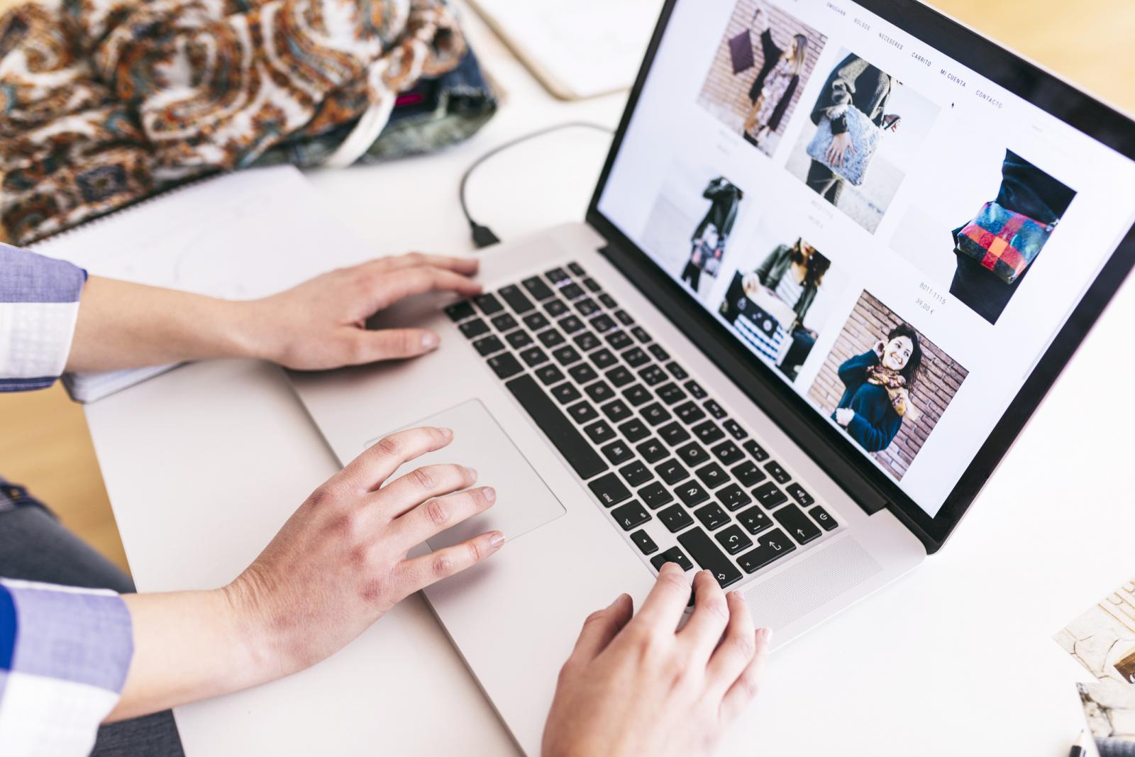 Two women shopping online