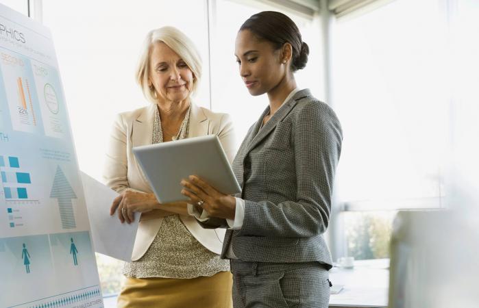 Businesswomen discussing in boardroom