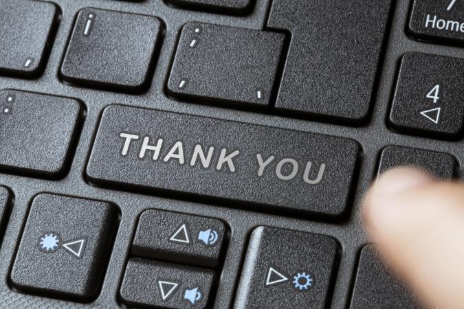 Thank you - keyboard pc button push