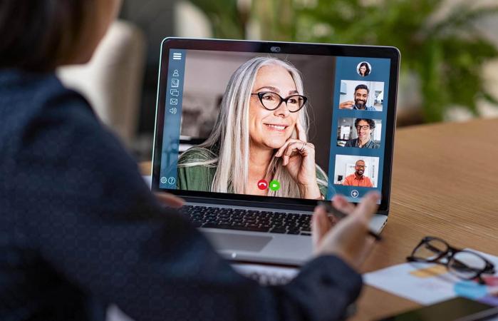 Business team in video conference
