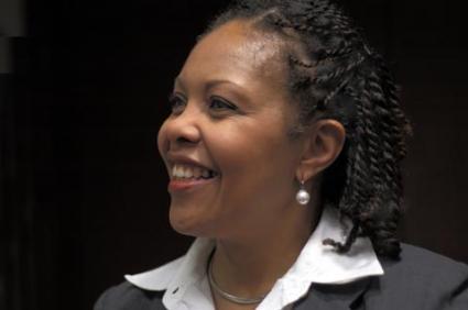 Image of happy African American female employee
