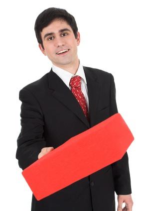 Manager holding recognition gift for an employee
