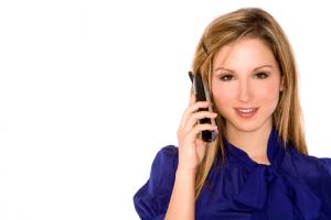 Woman conducting Telemarketing
