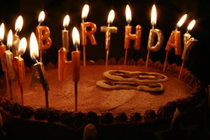 A chocolate birthday cake