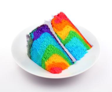 A rainbow cake