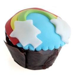 fondant rainbow cupcake
