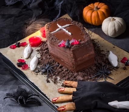 Halloween Biscuit Finger And Cake Coffin