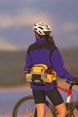 biker wearing a fanny pack