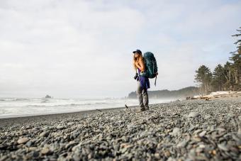 Backpacking along the coast in the Olympic National Park.