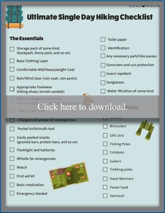 Ultimate Single Day Hiking Checklist