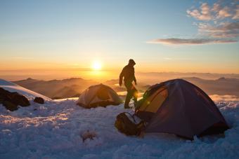 Climbing Mount Baker.