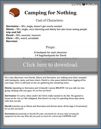 Camping for Nothing Script