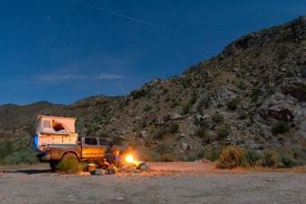 Camping in a scenic desert