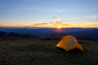 Yellow tent mountains
