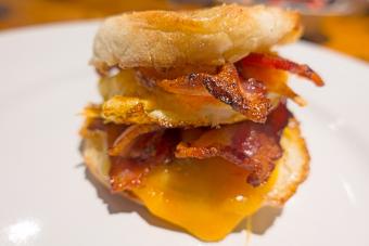 Hot Bacon and Cheese English Muffin