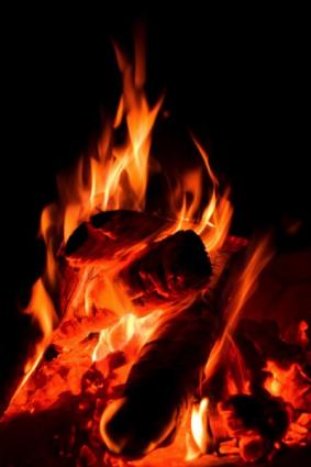 Campfire at night