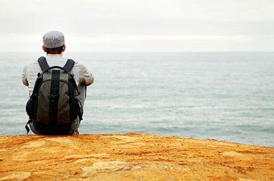 man wearing backpack