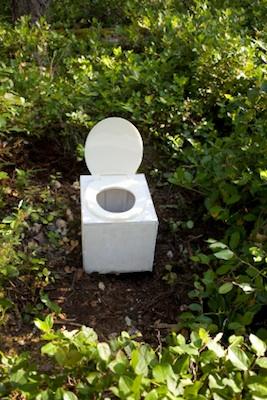 Outdoor portable bucket type toilet.