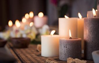 Setting with aromatic candles