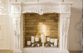 Tall White Candle Holders  White Candlestick for Fireplace