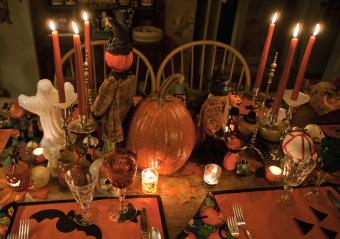 Candlelit Halloween Table Setting