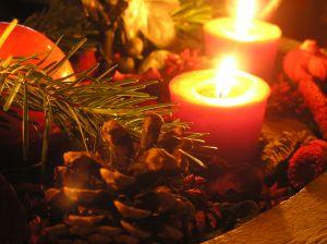 Christmas votive candles bring a festive spirit.
