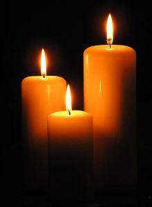 three burning candles