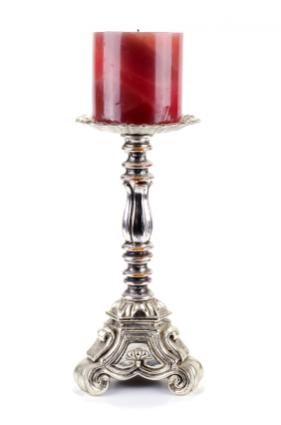 silver candle holder